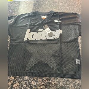 Loiter Black Training Jersey Mens Size small New W/ Tags Tee Shirt